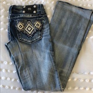 Size 26. Miss Me Jeans. Bootcut. Inseam 34.